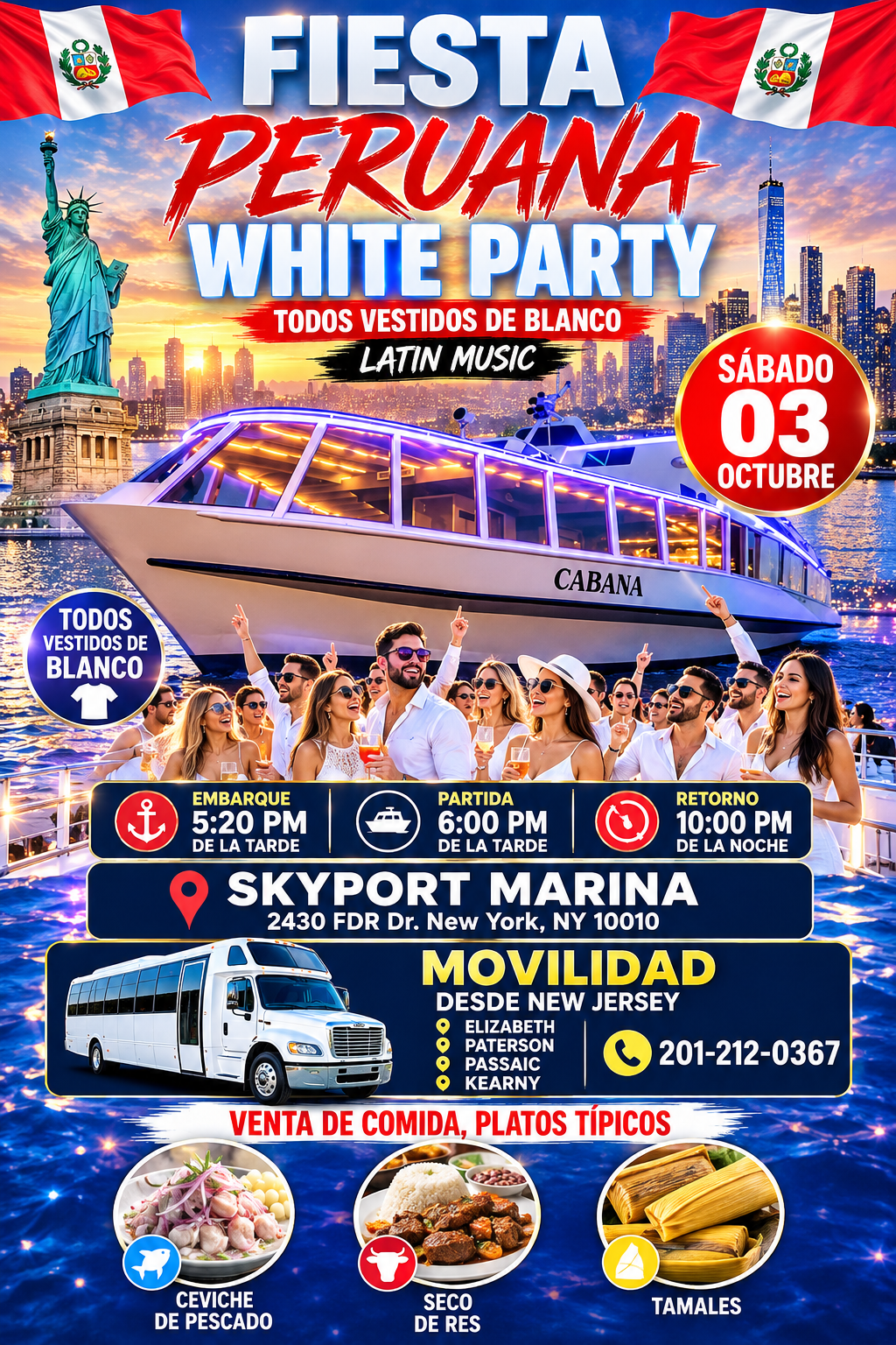 FIESTA PERUANA EN BARCO - WHITE PARTY
