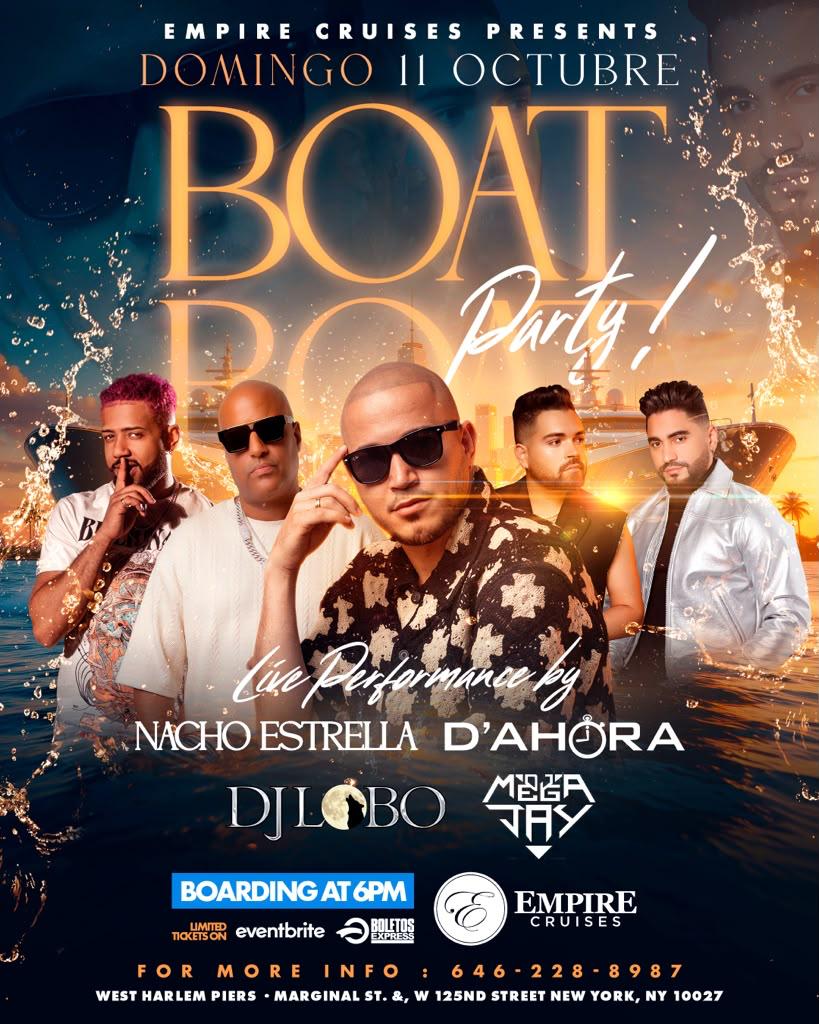MEGA BARCO CON NACHO ESTRELLA / EL GRUPO D' AHORA / DJ MEGA JAY / DJ LOBO