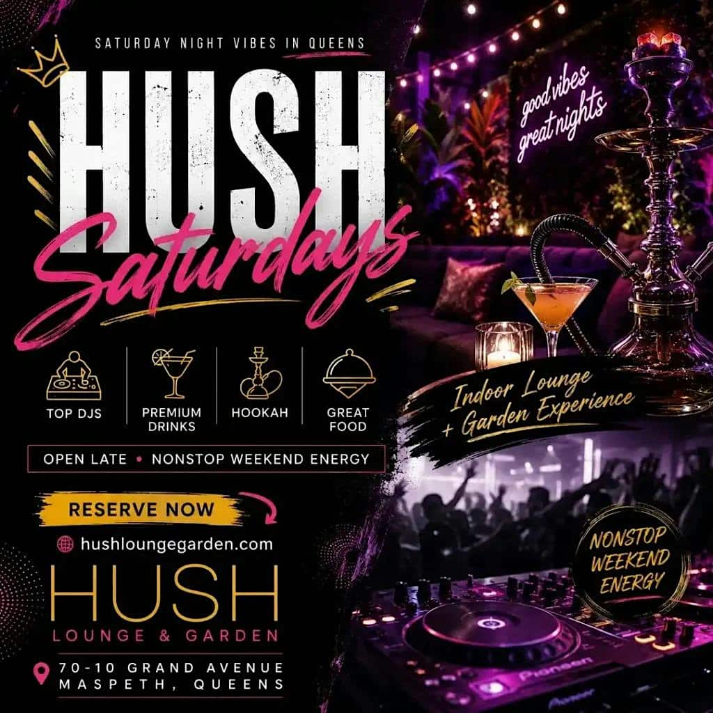 Hush Saturdays at Hush Lounge Garden Queens – Oct 3rd